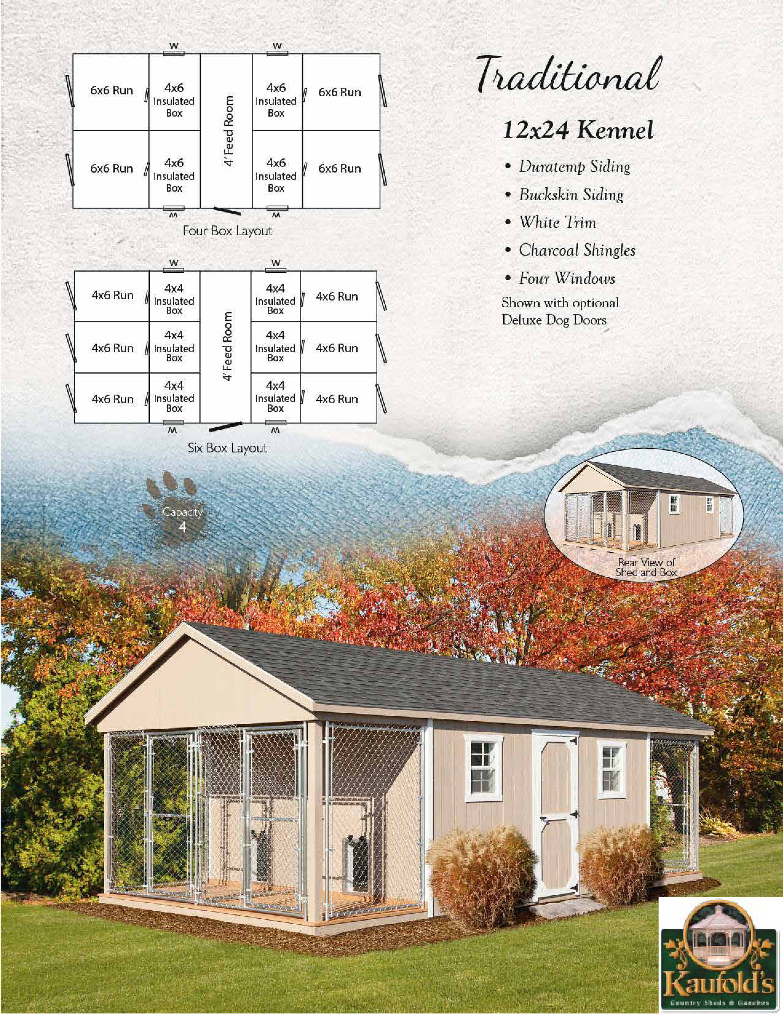 Traditional 12 X 24 Dog Kennel traditional-12-x-24-dog-kennel